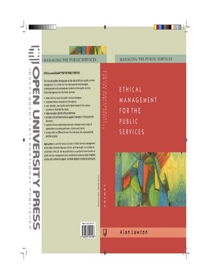 cover image of Ethical Management for the Public Services